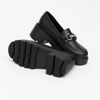 Gentry Morris Square Toe Chain Platform Loafers