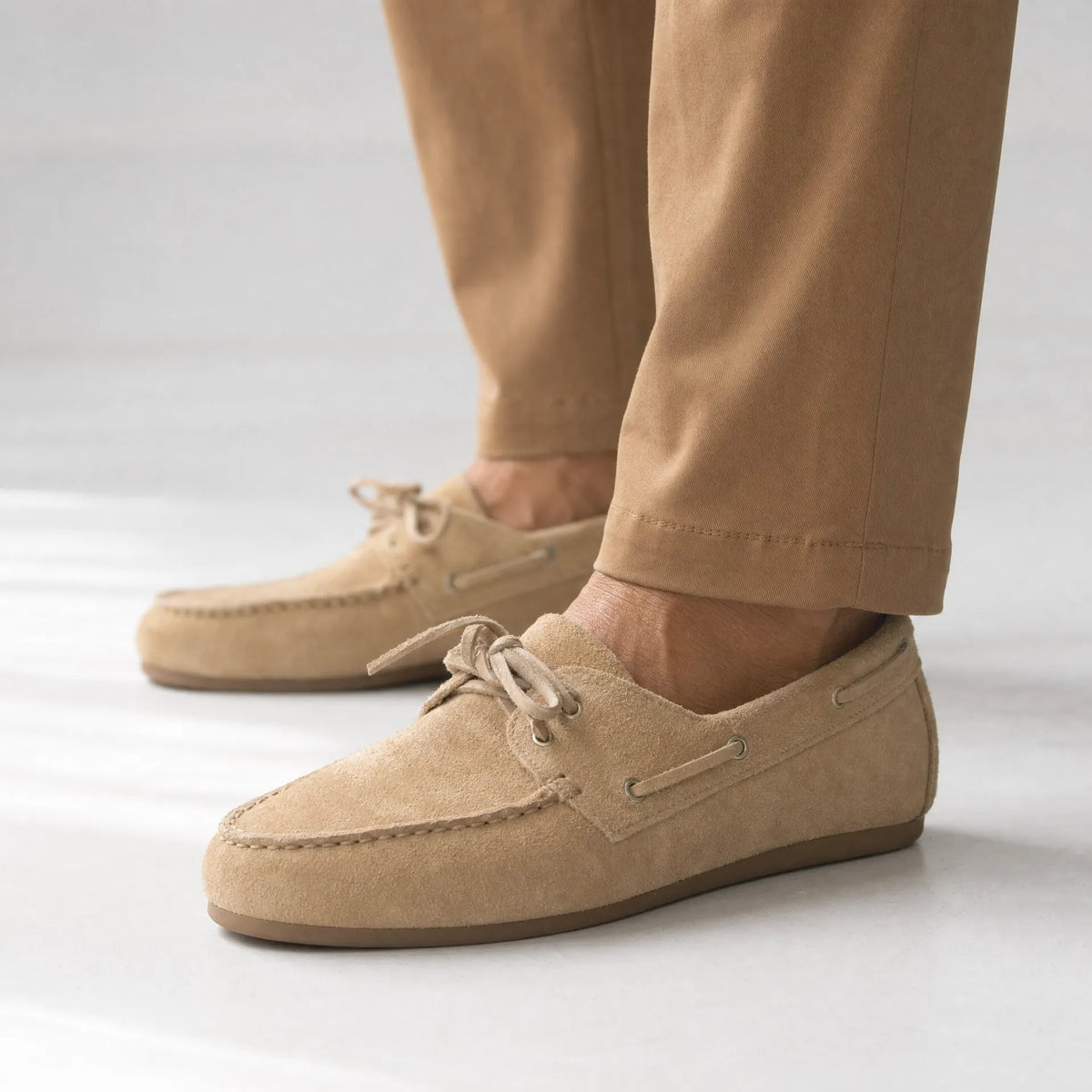 Gentry Morris Suede Loafers Lace Detail