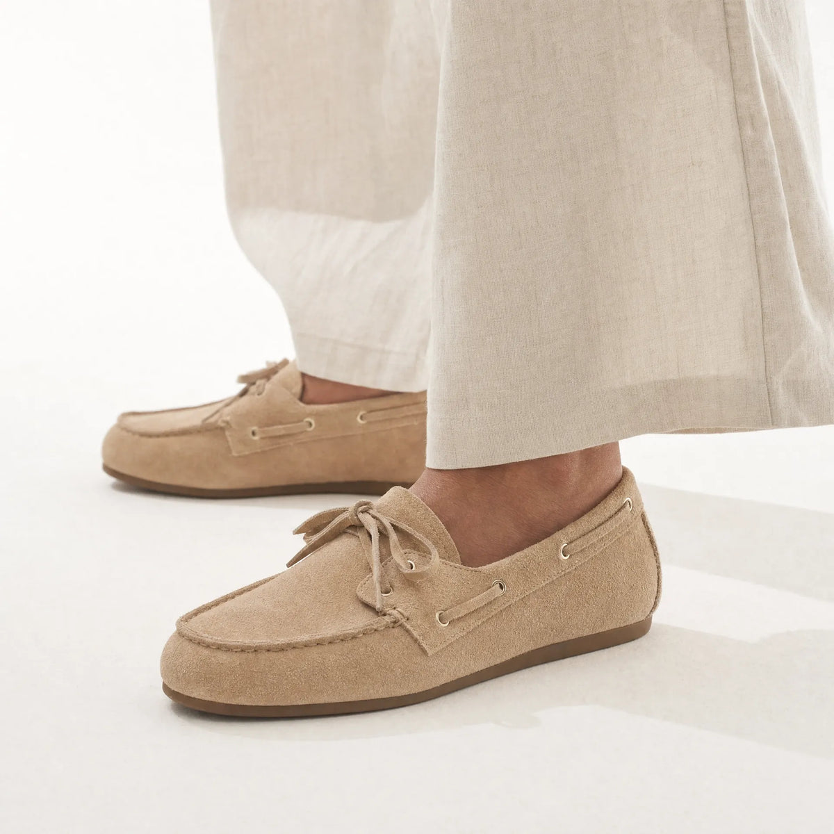 Gentry Morris Suede Loafers Lace Detail