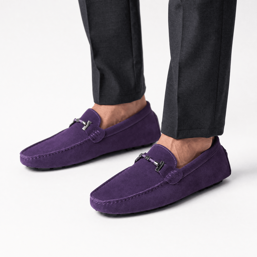 Gentry Morris Suede Mens Loafers Horsebit Detail
