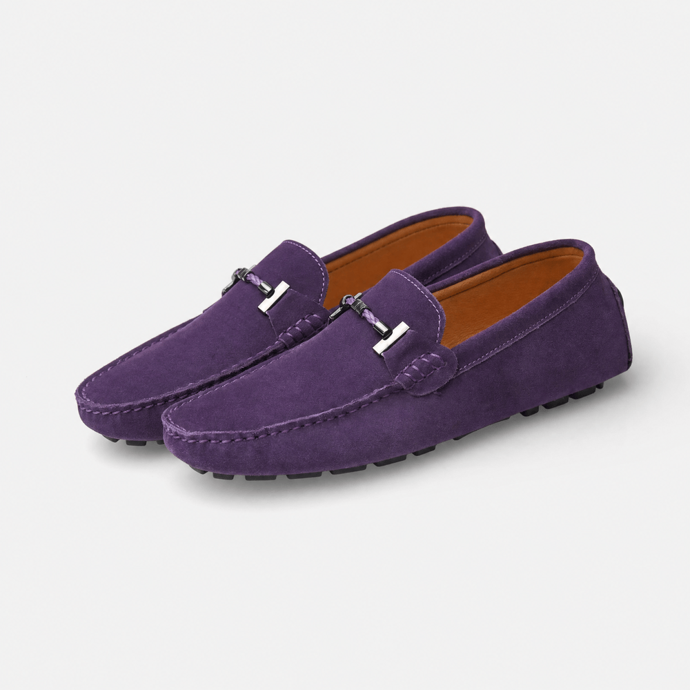 Gentry Morris Suede Mens Loafers Horsebit Detail