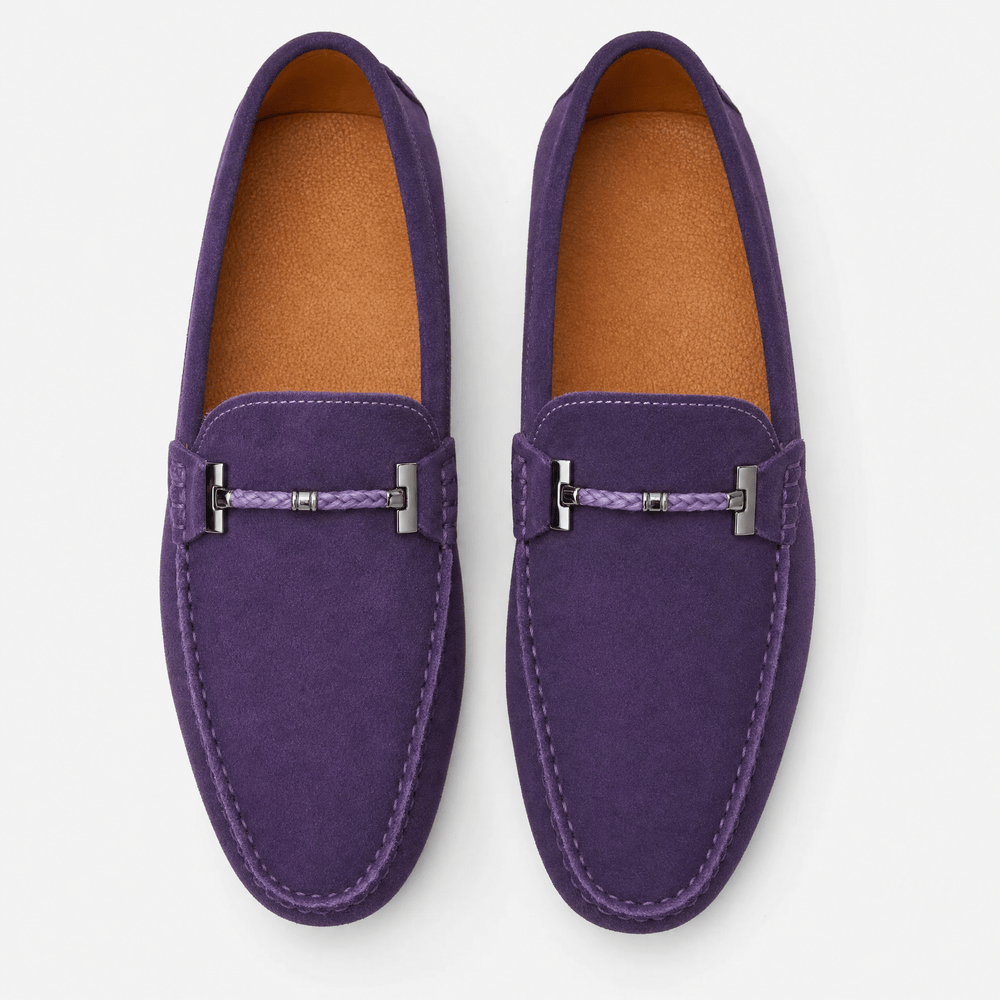 Gentry Morris Suede Mens Loafers Horsebit Detail