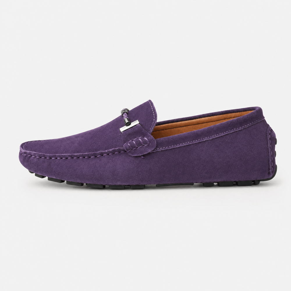 Gentry Morris Suede Mens Loafers Horsebit Detail