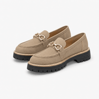 Gentry Morris Suede Platform Loafers Chain Strap