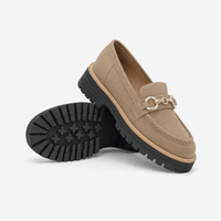 Gentry Morris Suede Platform Loafers Chain Strap