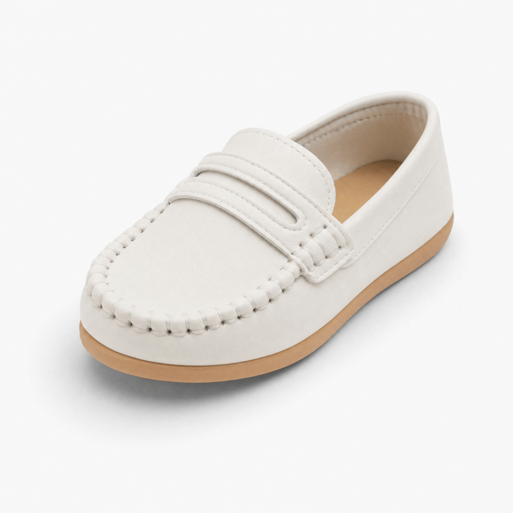 Gentry Morris White / 21 Flat Moc Toe Loafers Kids