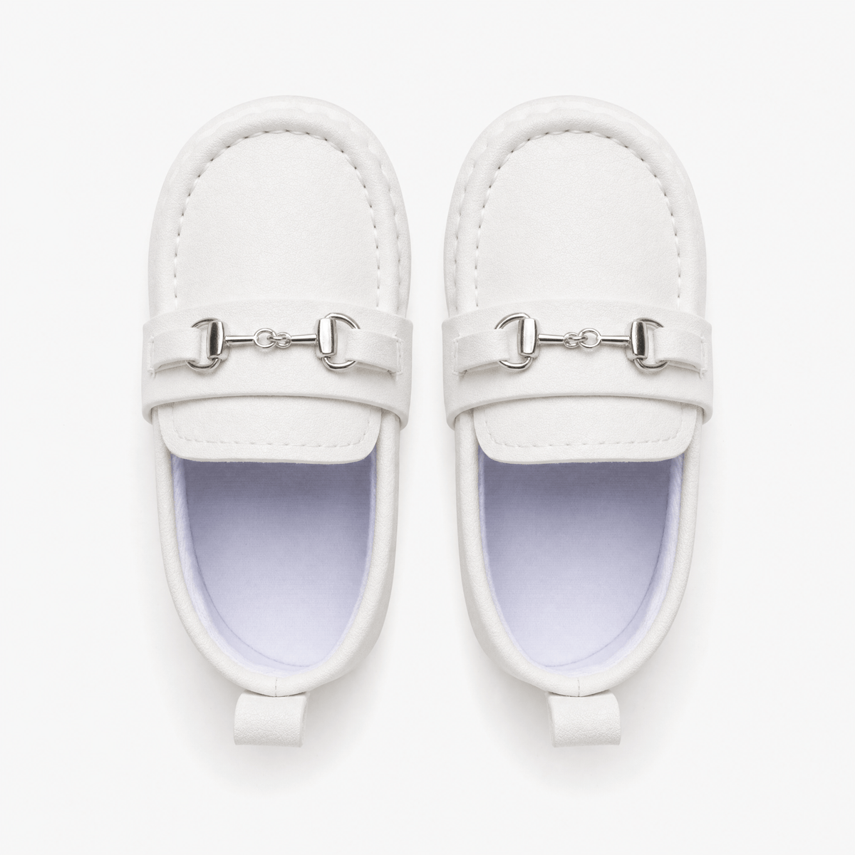 Gentry Morris White Chain Detail Baby Loafers