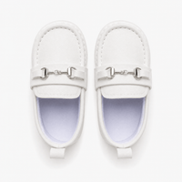 Gentry Morris White Chain Detail Baby Loafers