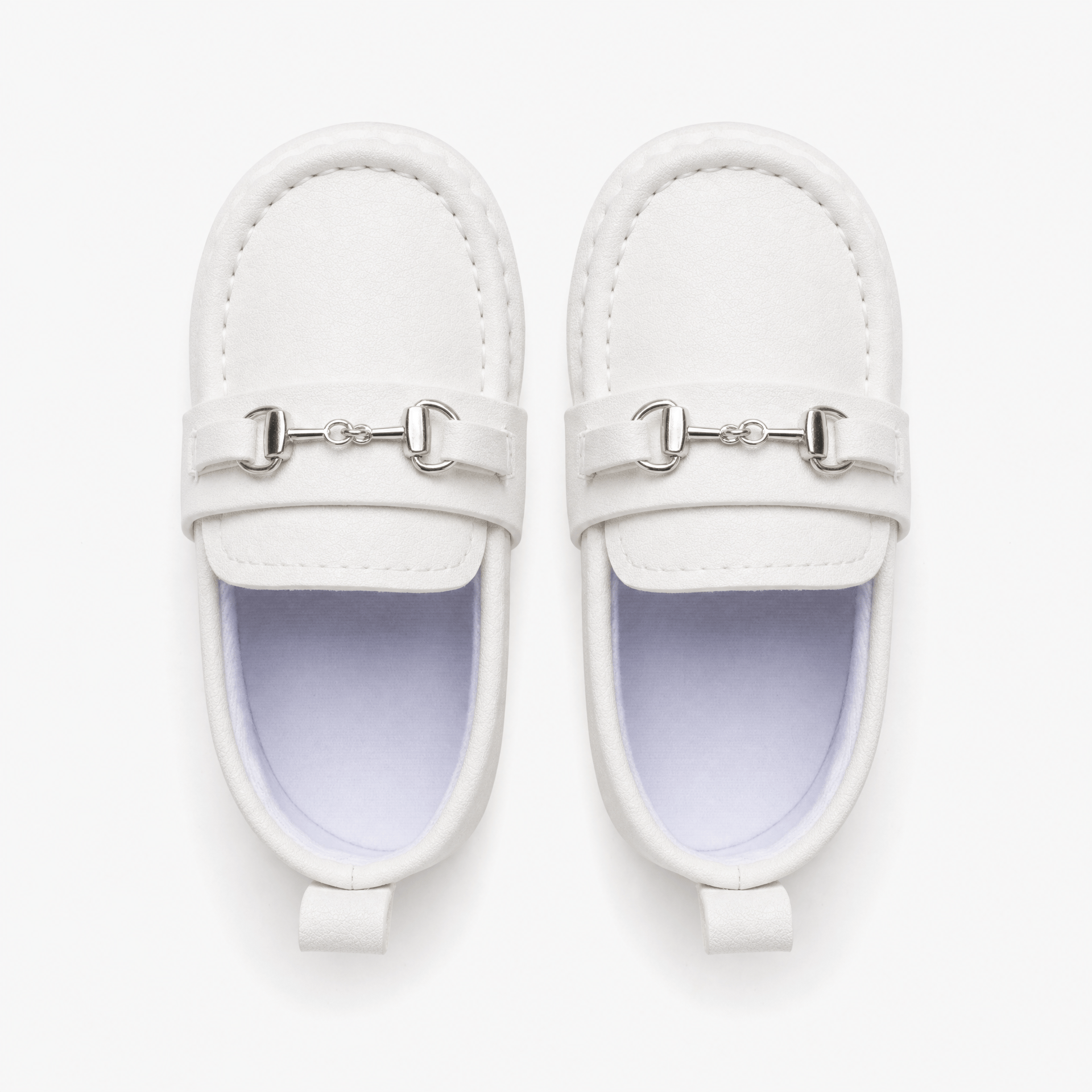Gentry Morris White Chain Detail Baby Loafers