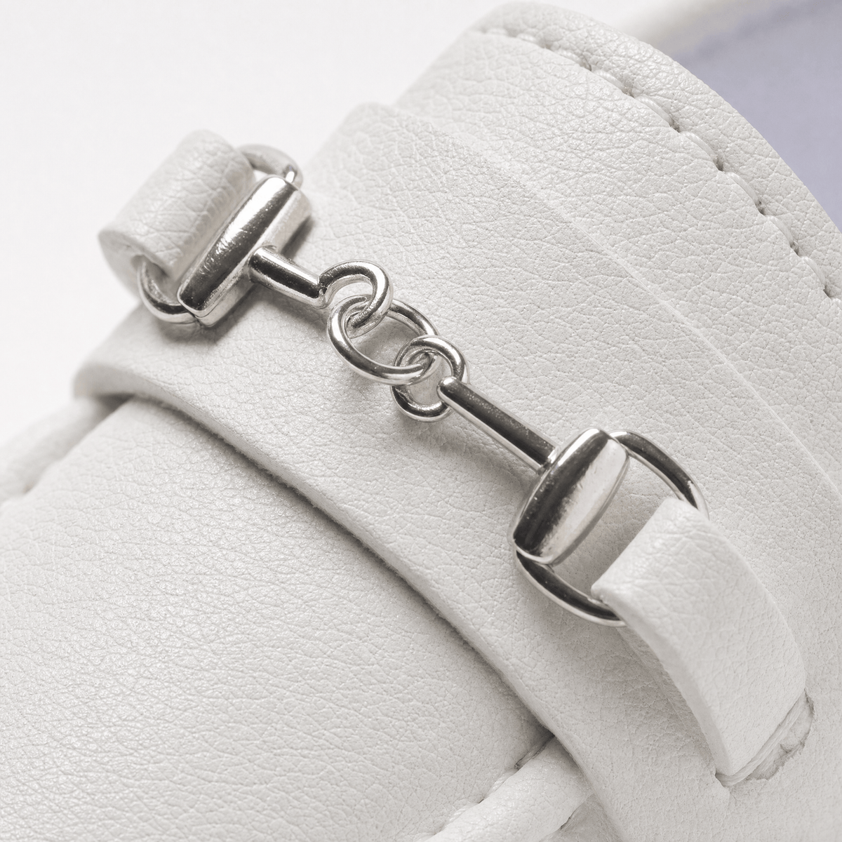 Gentry Morris White Chain Detail Baby Loafers