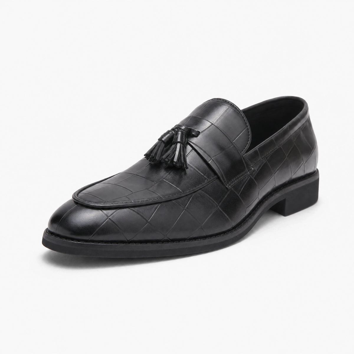 Croco Tassel Loafers Square Toe