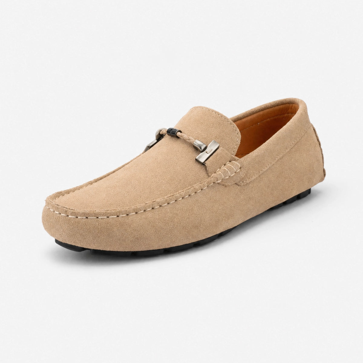 Beige Patent Penny Raised Loafers