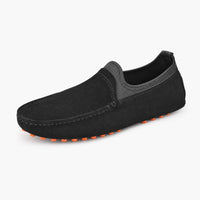 Black Suede Boat Stitch Loafers
