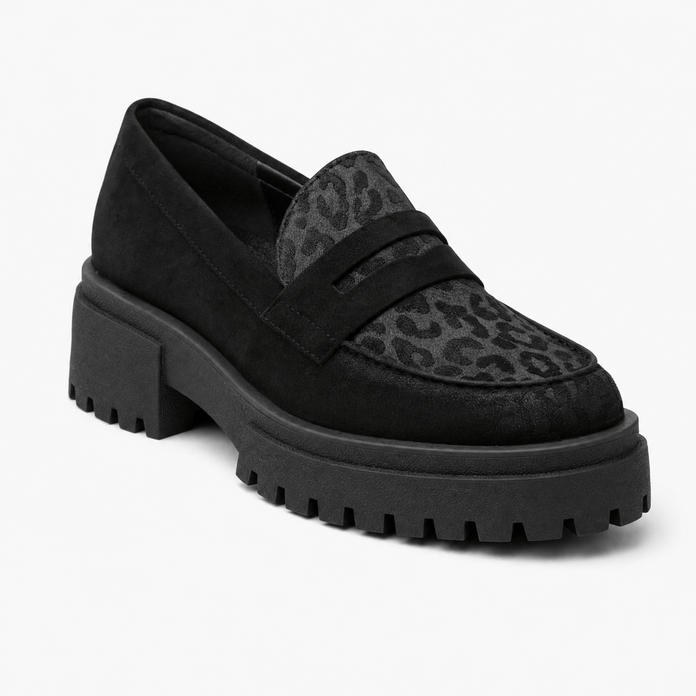 Gentry Morris 35 / Black Leopard Chunky Loafers Detail