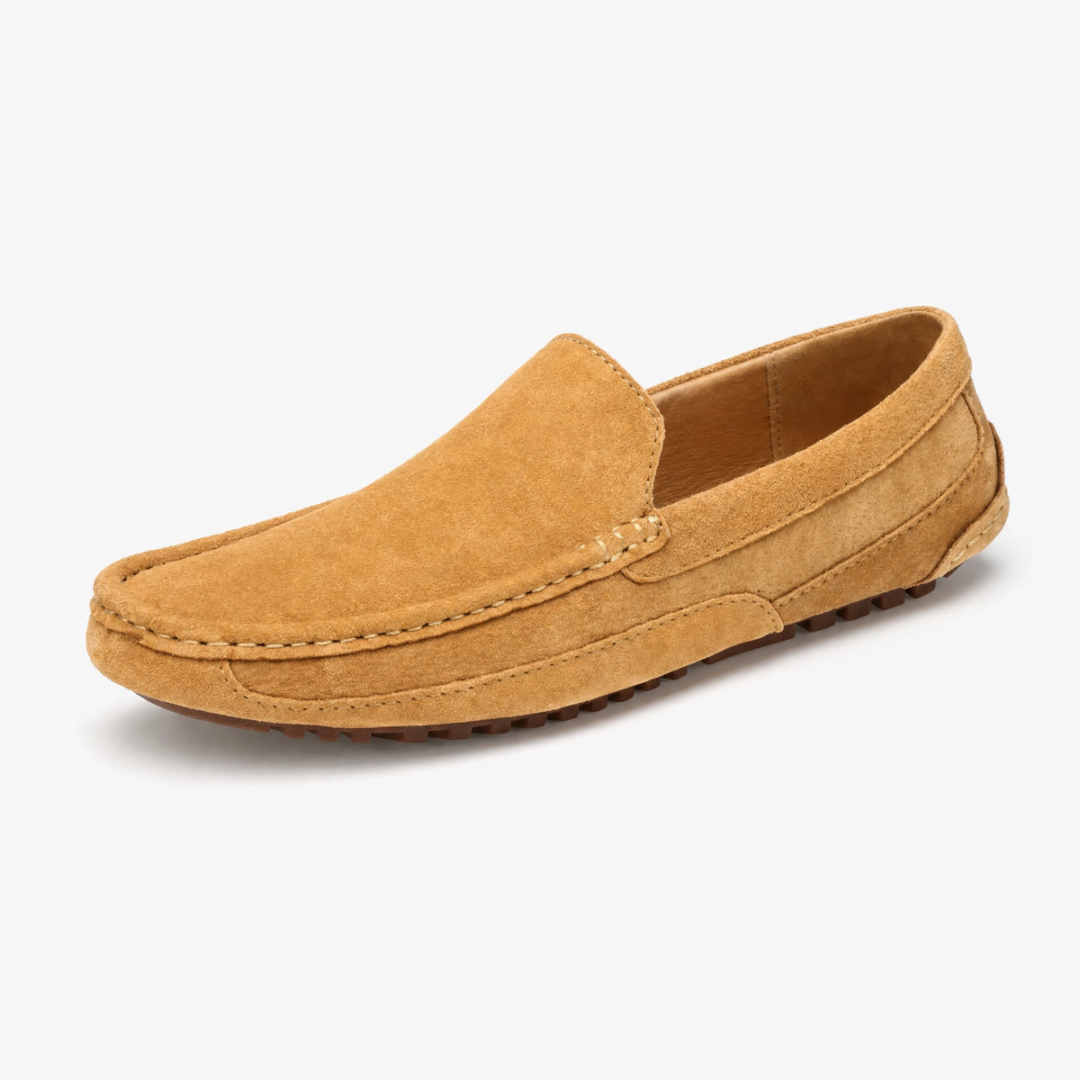 Camel Suede Pebbled Driving Loafers