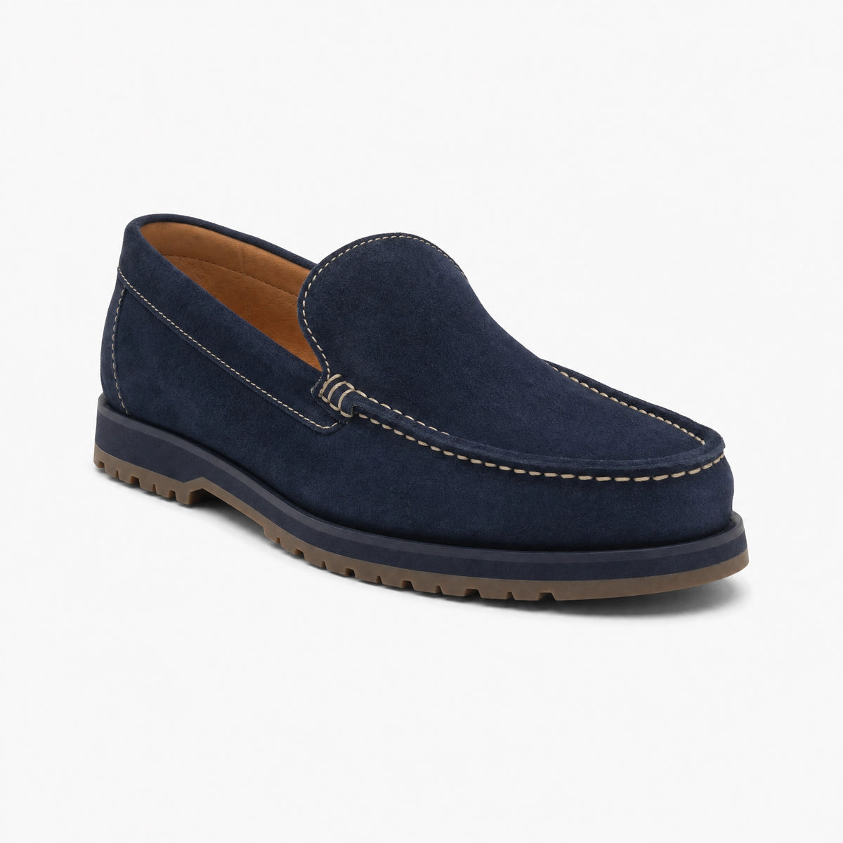 Navy Suede Chunky Loafers