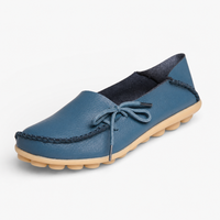 Blue Leather Boat Lace Loafers