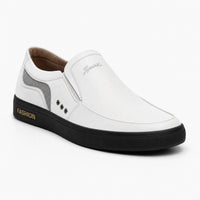 White Leather Horsebit Tassel Loafers