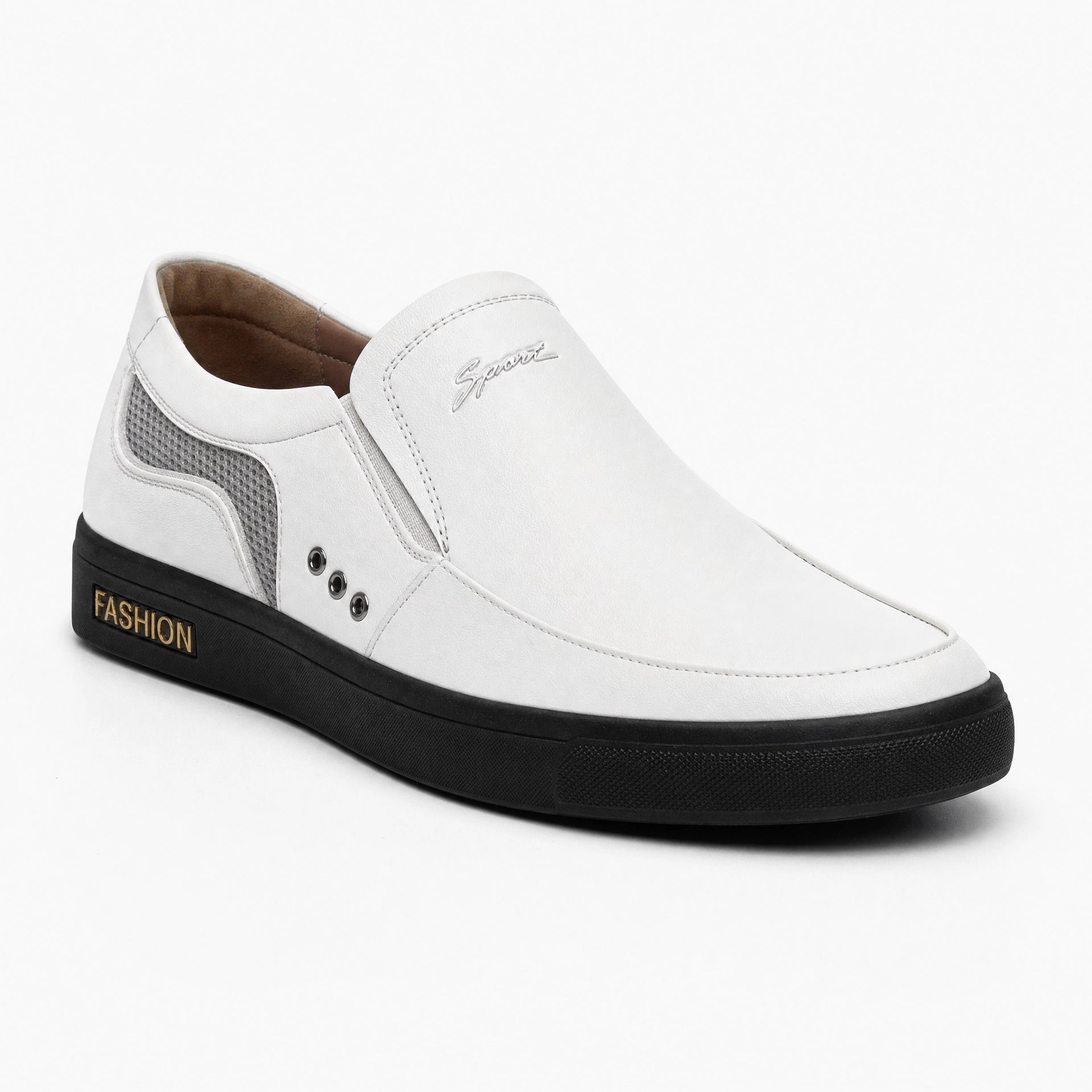 White Leather Horsebit Tassel Loafers