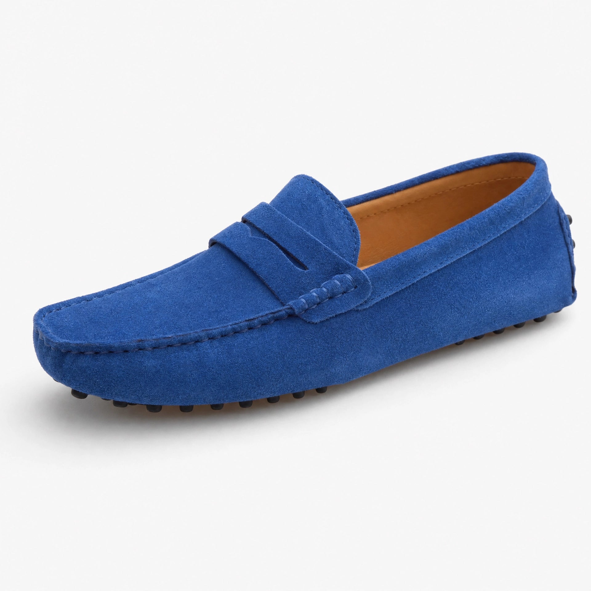 Royal Blue Studded Penny Loafers