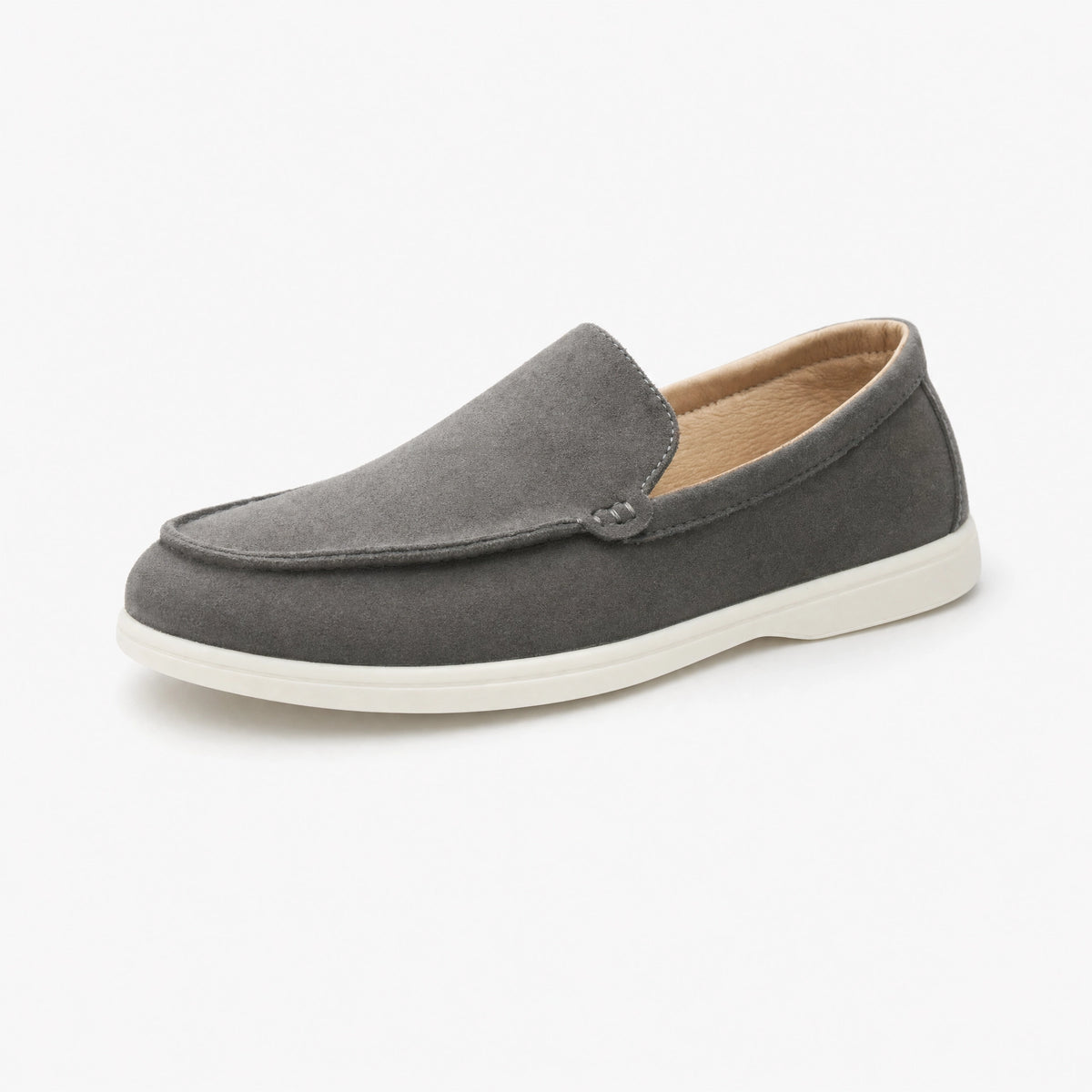 Grey Suede Light Sole Loafers