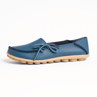 Blue Leather Boat Lace Loafers
