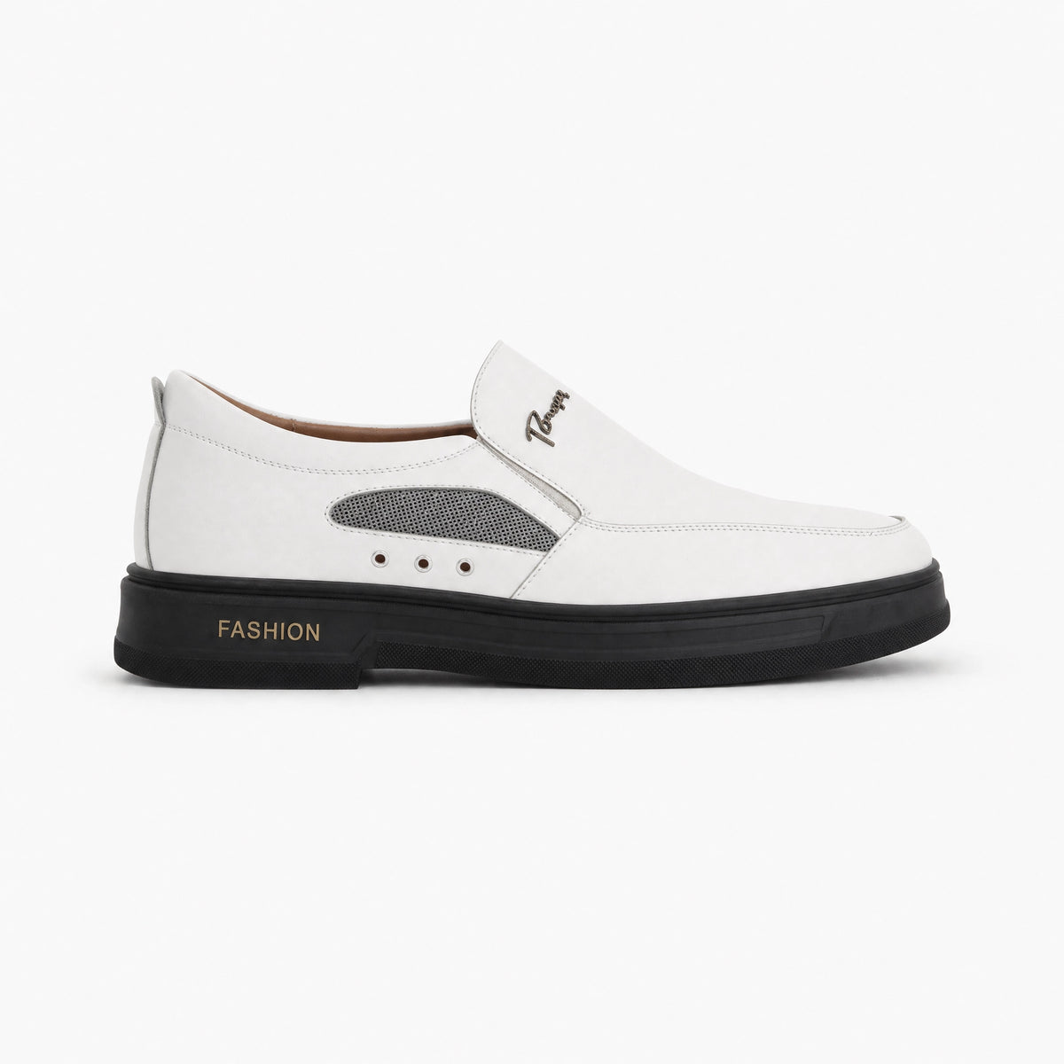 White Leather Horsebit Tassel Loafers