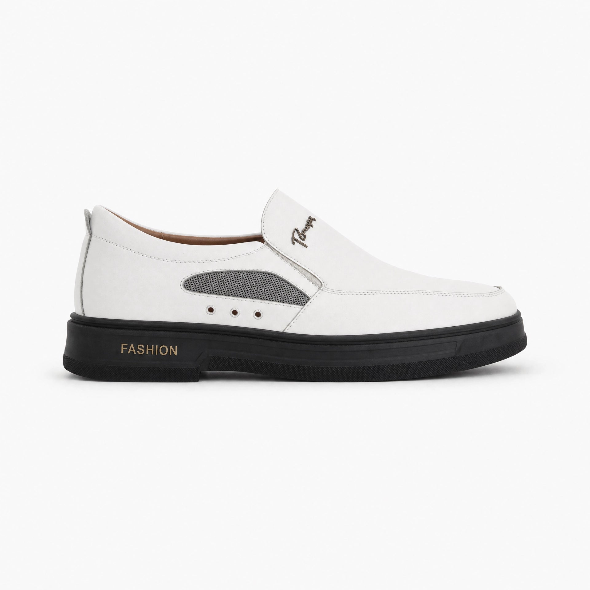 White Leather Horsebit Tassel Loafers