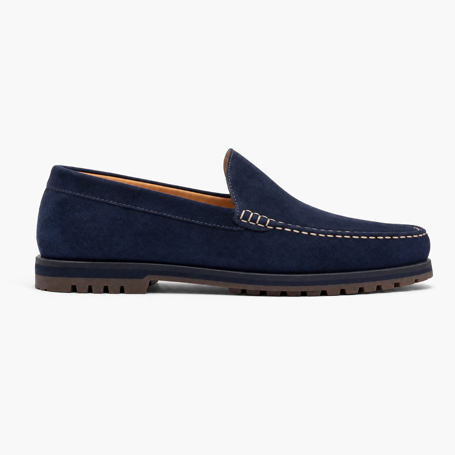 Navy Suede Chunky Loafers