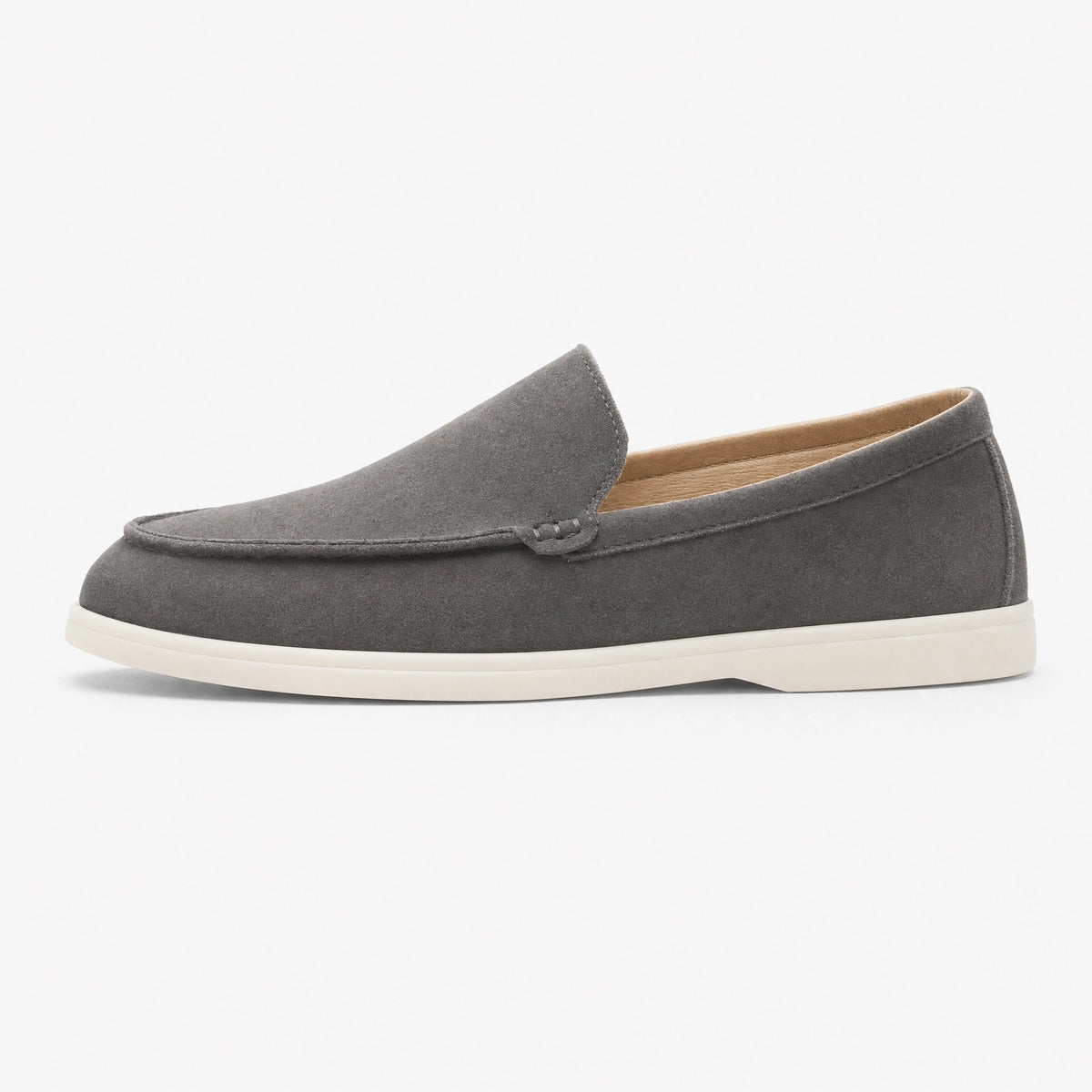 Grey Suede Light Sole Loafers