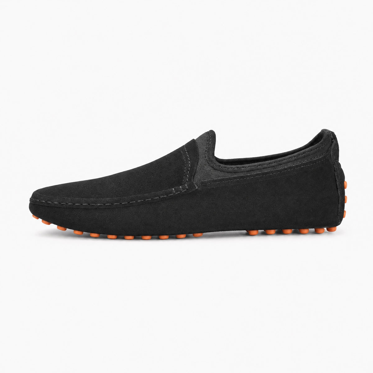 Black Suede Boat Stitch Loafers