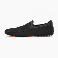 Black Suede Boat Stitch Loafers
