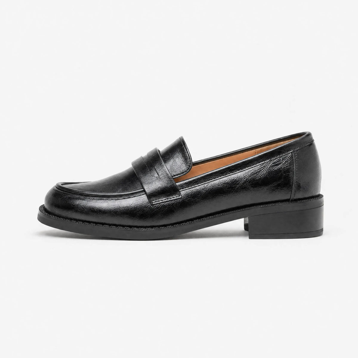 Gentry Morris Black Heeled Loafers Block Heel