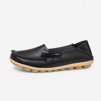 Black Leather Studded Sole Loafers