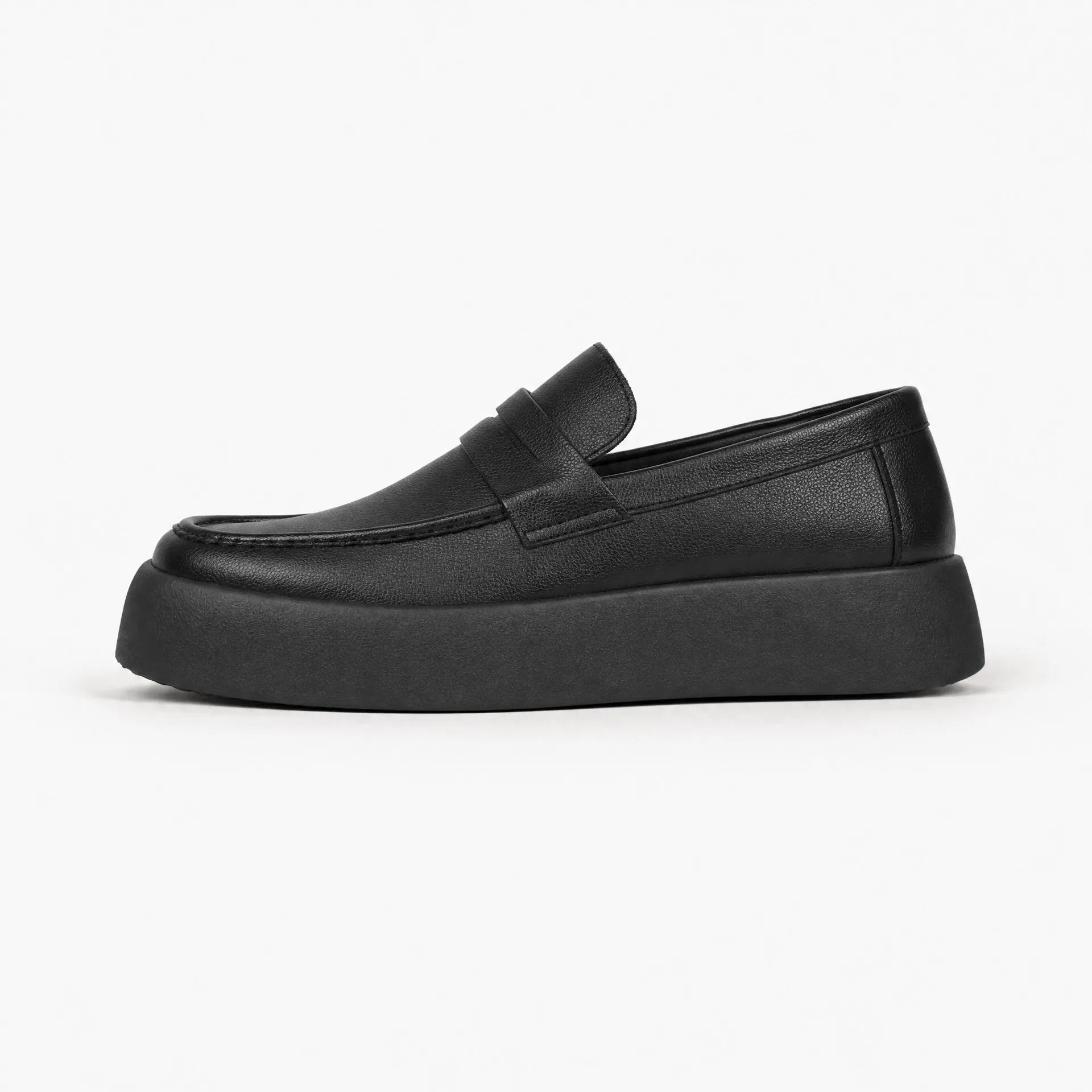 Gentry Morris Black Chunky Loafers Flat Sole