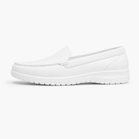 White Leather Thick Sole Loafers