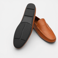 Camel Leather Stitched Loafers