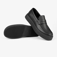 Gentry Morris Black Chunky Loafers Flat Sole