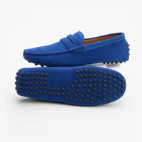 Royal Blue Studded Penny Loafers