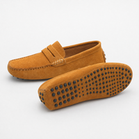 Camel Suede Penny Pebbled Loafers