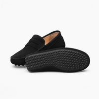 Gentry Morris Black Suede Penny Loafers Driving