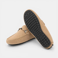 Beige Patent Penny Raised Loafers