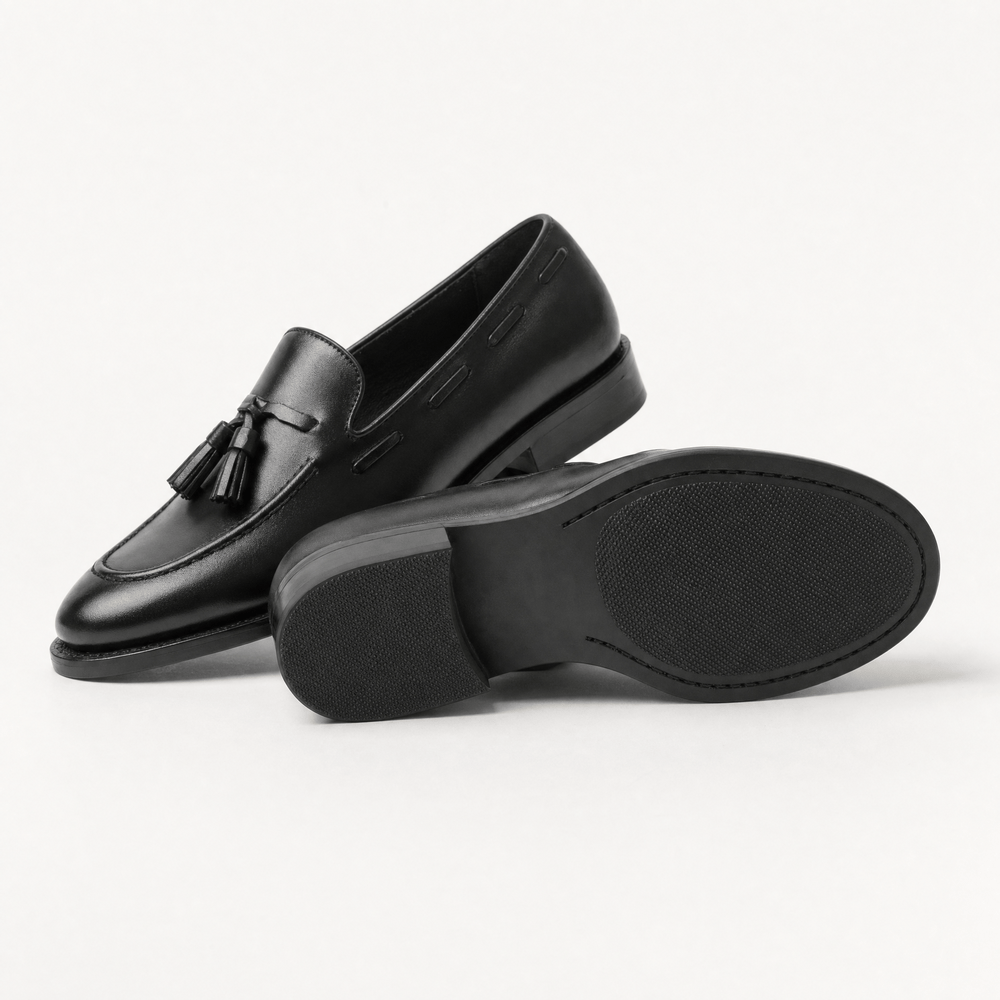 Gentry Morris Black Patent Tassel Loafers Formal