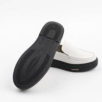 White Leather Horsebit Tassel Loafers
