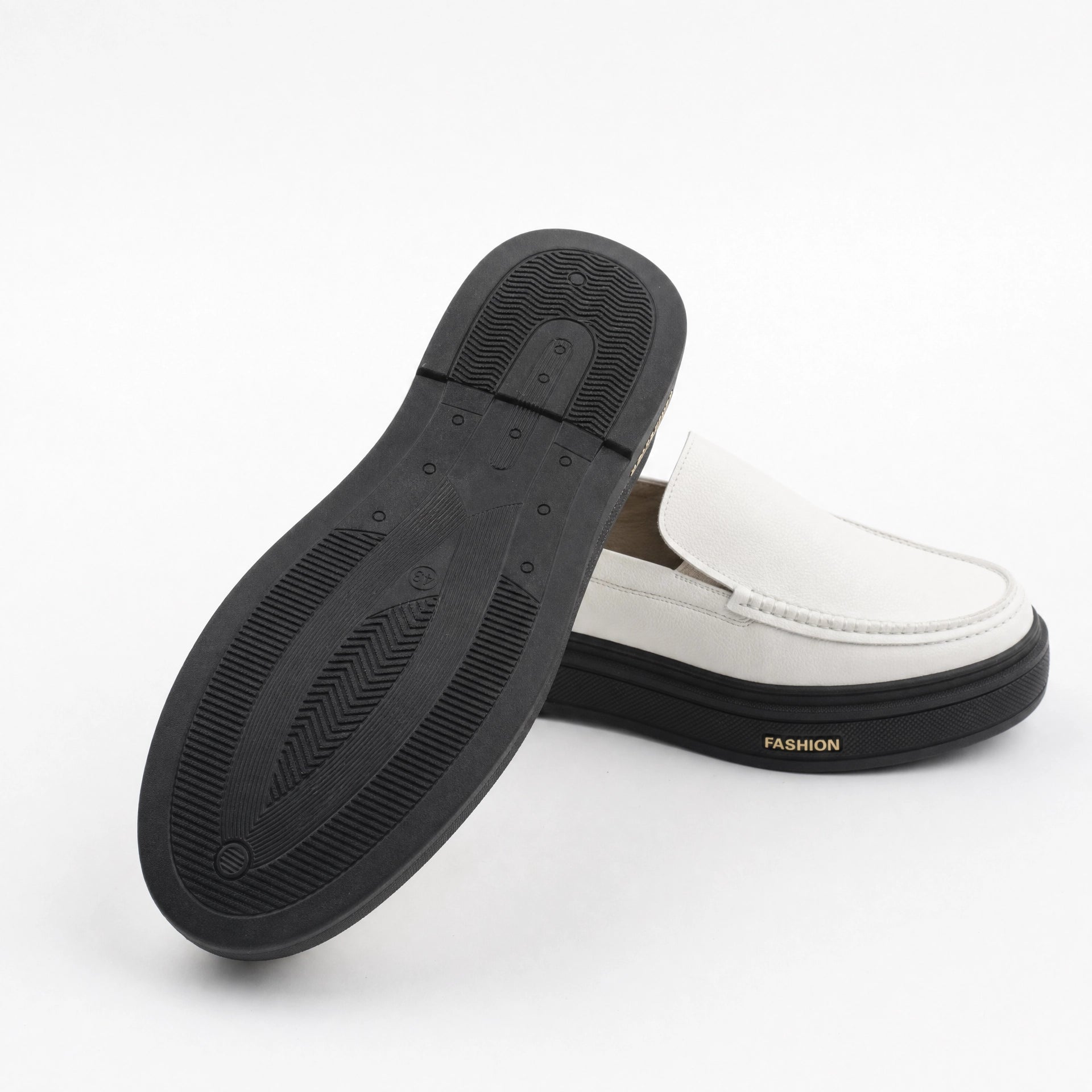 White Leather Horsebit Tassel Loafers