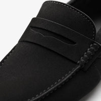 Gentry Morris Black Suede Penny Loafers Driving