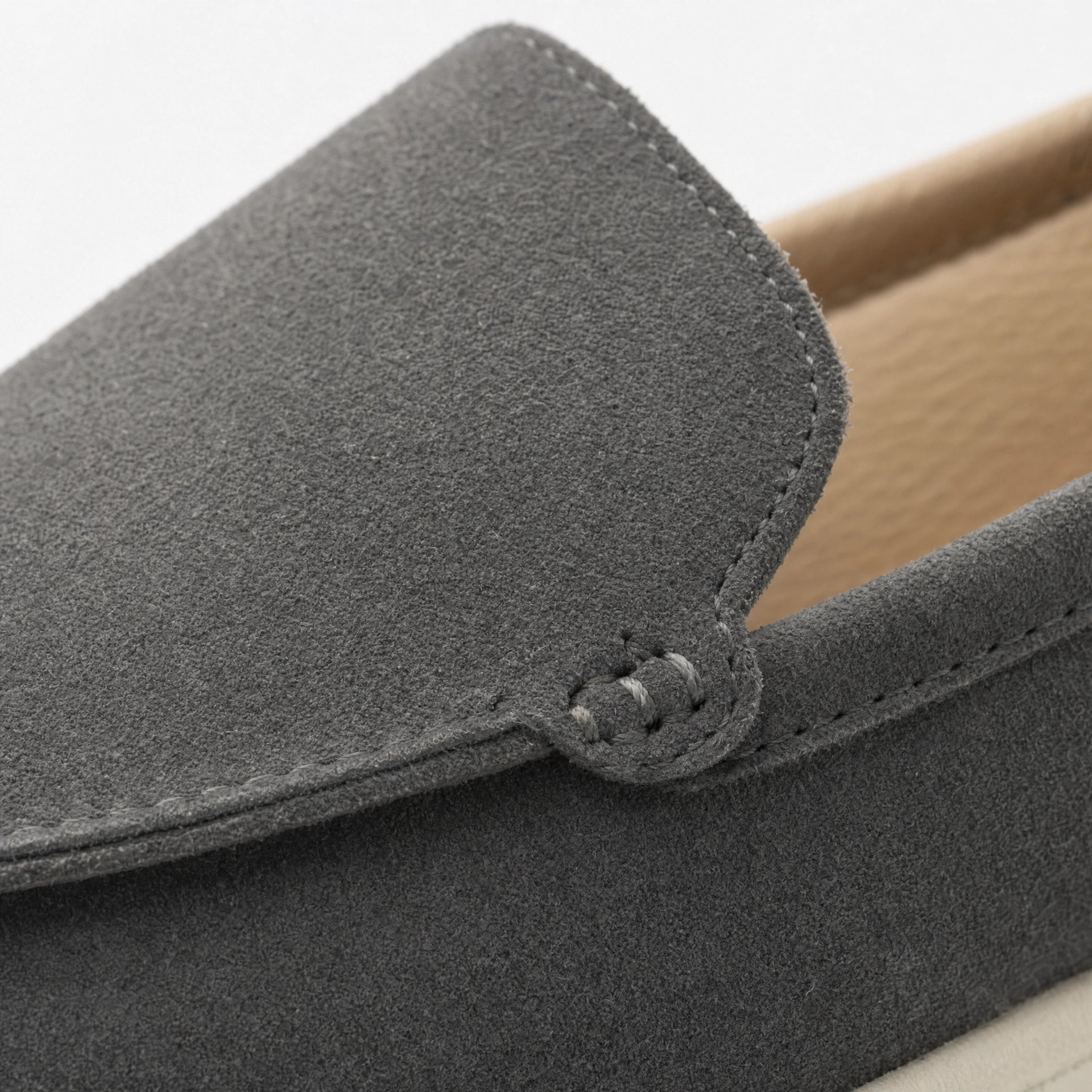 Grey Suede Light Sole Loafers