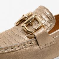 Gold Buckle Platform Loafers
