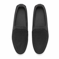 Black Suede Boat Stitch Loafers