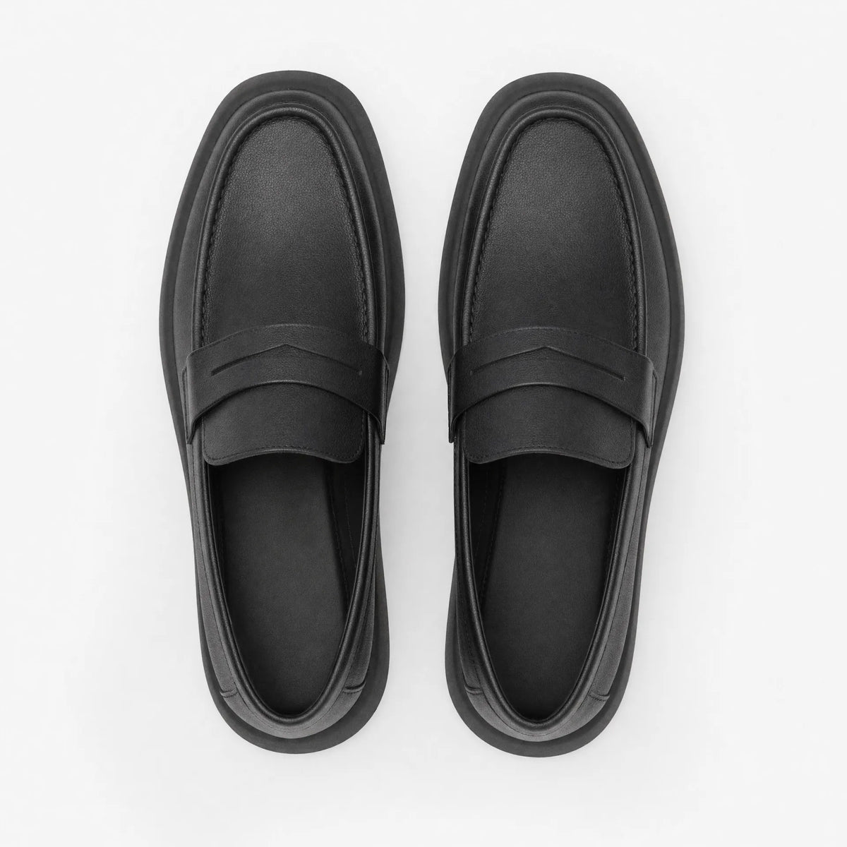 Gentry Morris Black Chunky Loafers Flat Sole